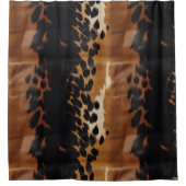 黒褐色金ゴールド牛革 シャワーカーテン (正面)