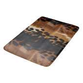 黒褐色金ゴールド牛革 バスマット (アングル)