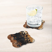 黒褐色金ゴールド牛革 ペーパーコースター (インサイチュ)