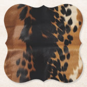 黒褐色金ゴールド牛革 ペーパーコースター (正面)