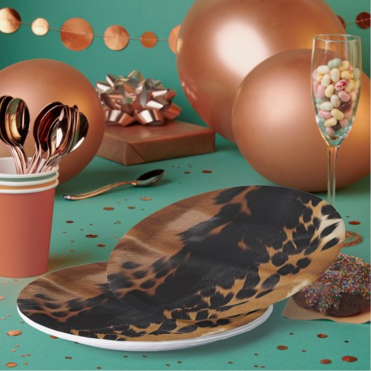 黒褐色金ゴールド牛革 ペーパープレート (複数)