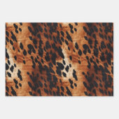 黒褐色金ゴールド牛革 ラッピングペーパーシート (正面3)