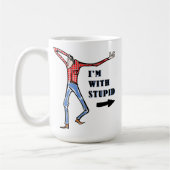 黒褐色、ばかのようなジャッカス コーヒーマグカップ (左)