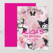 黒見誕生日招待カード 招待状 (正面/裏面)