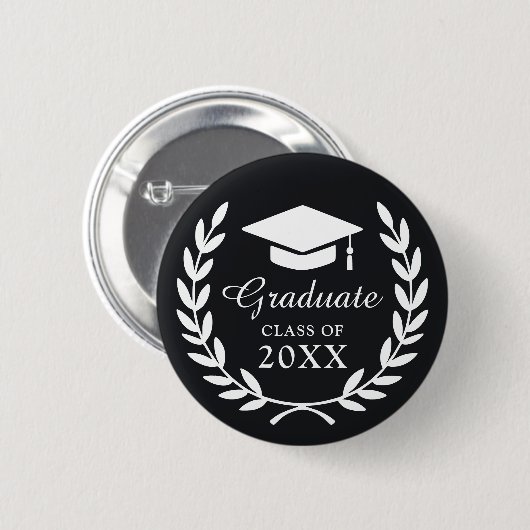 黒記念お洒落卒業式卒業記念クラブレム 缶バッジ (正面&裏面)