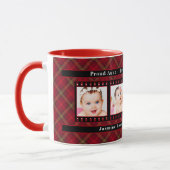 黒誇りを持ったい4枚の写真と新しい叔母レッドプレイド マグカップ (左)