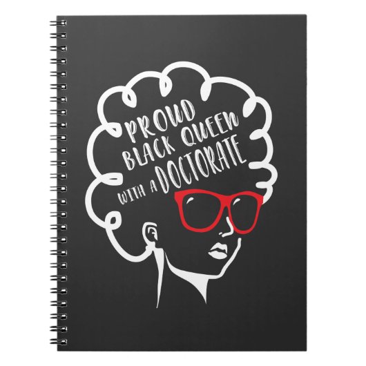 黒誇りを持ったクイーン博士号学位の卒業 ノートブック (正面)