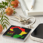 黒誇りを持った人黒人歴史月旗 キーホルダー (正面右)