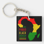 黒誇りを持った人黒人歴史月旗 キーホルダー (正面)