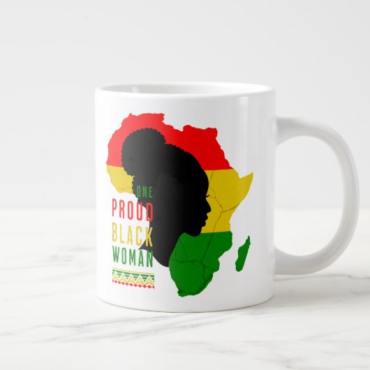 黒誇りを持った人黒人歴史月旗 ジャンボコーヒーマグカップ (右)