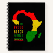 黒誇りを持った人黒人歴史月旗 ノートブック (正面)