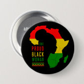 黒誇りを持った人黒人歴史月旗 缶バッジ (正面&裏面)