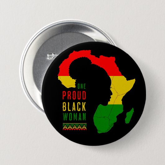 黒誇りを持った人黒人歴史月旗 缶バッジ (正面&裏面)