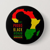 黒誇りを持った人黒人歴史月旗 缶バッジ (正面)