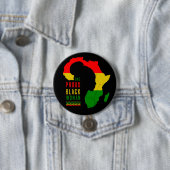 黒誇りを持った人黒人歴史月旗 缶バッジ (インサイチュ)