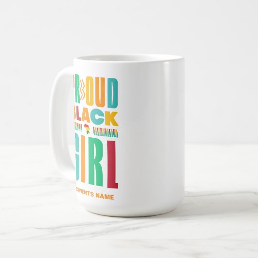 黒誇りを持った女の子ブラックヒストリー月家族 コーヒーマグカップ (正面左)