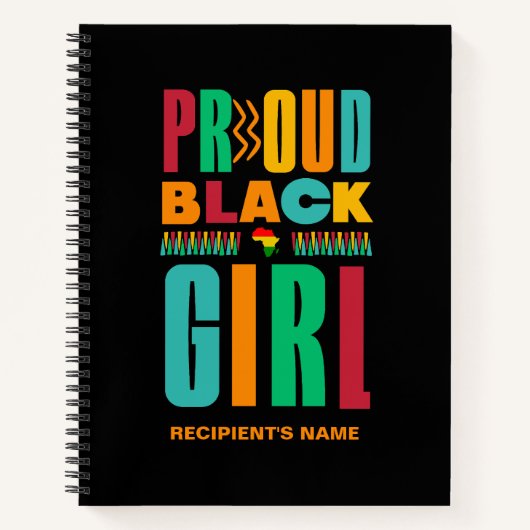 黒誇りを持った女の子ブラックヒストリー月家族 ノートブック (正面)