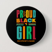 黒誇りを持った女の子ブラックヒストリー月家族 缶バッジ (正面)