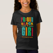 黒誇りを持った女の子ブラックヒストリー月家族 Tシャツ (正面)