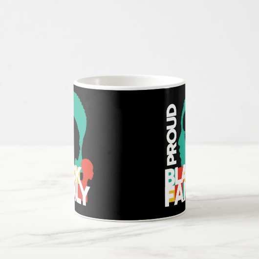 黒誇りを持った家族の黒い履歴月 コーヒーマグカップ (中央)