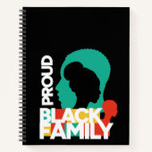 黒誇りを持った家族の黒い履歴月 ノートブック (正面)