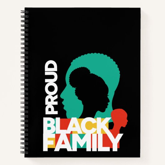 黒誇りを持った家族の黒い履歴月 ノートブック (正面)