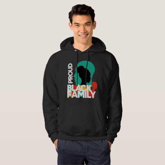 黒誇りを持った家族の黒い履歴月 パーカ (正面フル)