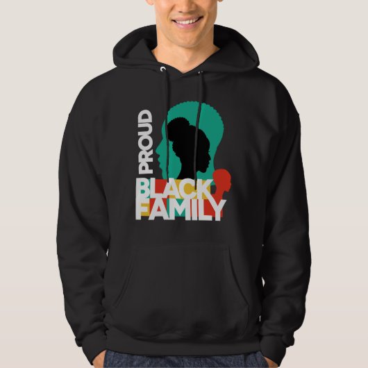 黒誇りを持った家族の黒い履歴月 パーカ (正面)