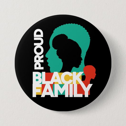 黒誇りを持った家族の黒い履歴月 缶バッジ (正面)