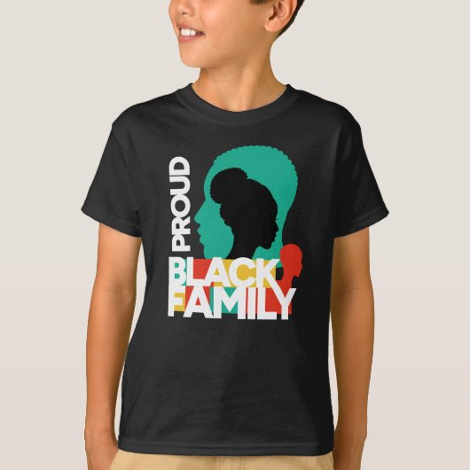 黒誇りを持った家族の黒い履歴月 Tシャツ (正面)