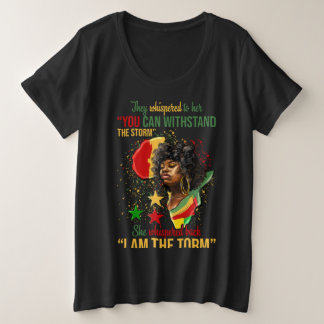 黒誇りを持った色アフリカ系アメリカ人女性ブラック史 プラスサイズTシャツ