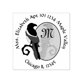 黒請求済みMagpieモノグラムホームアドレス ラバースタンプ