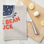 黒豆ソースおもしろいデザイン キッチンタオル (四つ折り)