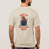 黒豆ソースおもしろいデザイン Tシャツ (裏面)