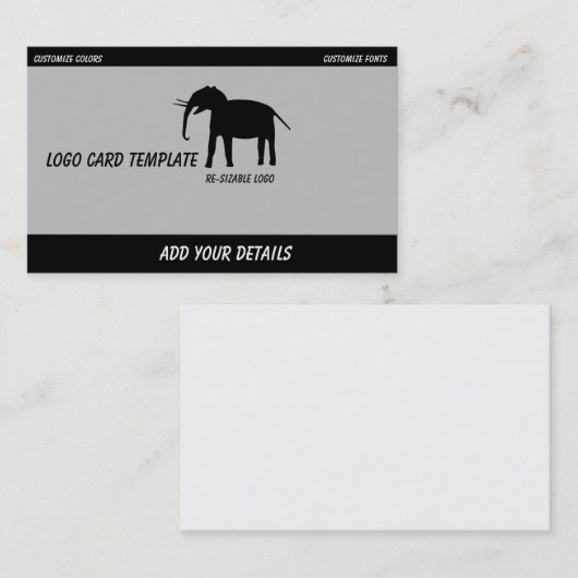 黒象のロゴ 名刺 (正面/裏面)