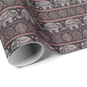 黒象の模様 ラッピングペーパー (ロールコーナー)