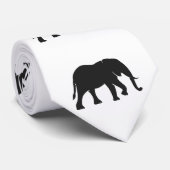 黒象イラストレーション動物オンズーシルエット ネクタイ (ロール)