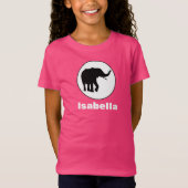 黒象スケッチインホワイトサークル Tシャツ (正面)