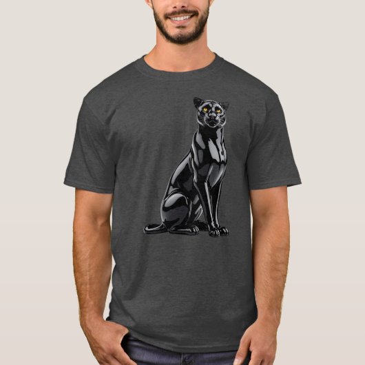 黒豹と自然光の反射 Tシャツ (正面)