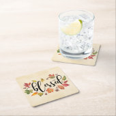 黒賛美書と紅葉で スクエアペーパーコースター (インサイチュ)