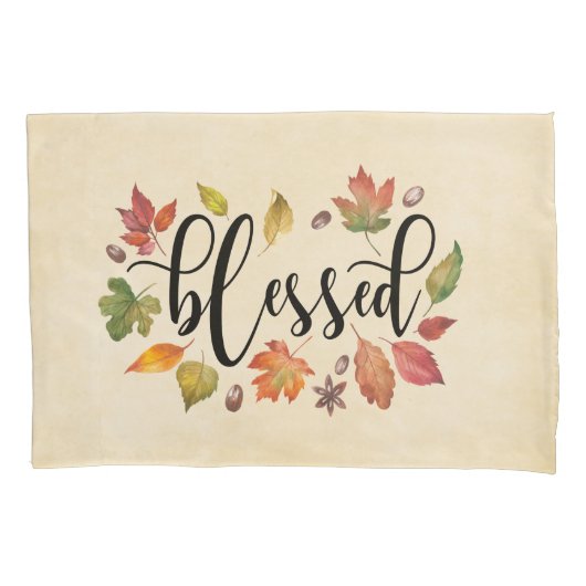 黒賛美書と紅葉で 枕カバー (正面)