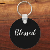 黒賛美白のスクリプカスタムト文字かわいい キーホルダー (正面)