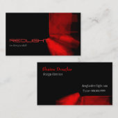 黒赤く抽象的な最小主義のデザイン 名刺 (正面/裏面)