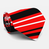 黒赤と白ストライプ色 ネクタイ (ロール)