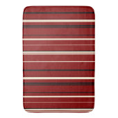 黒赤と白ストライプ色 バスマット (正面縦)