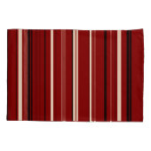 黒赤と白ストライプ色 枕カバー (裏面-左)