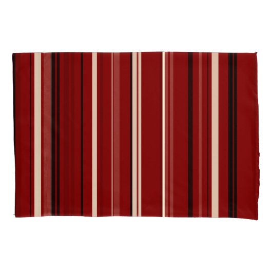 黒赤と白ストライプ色 枕カバー (正面左)