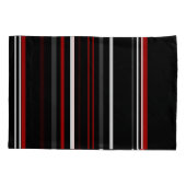 黒赤と白ストライプ色 枕カバー (裏面)