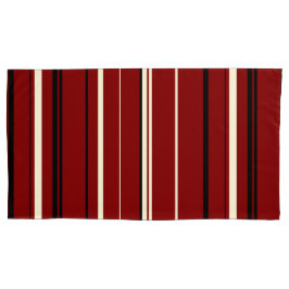 黒赤と白ストライプ色 枕カバー