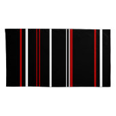 黒赤と白ストライプ色 枕カバー (裏面-右)